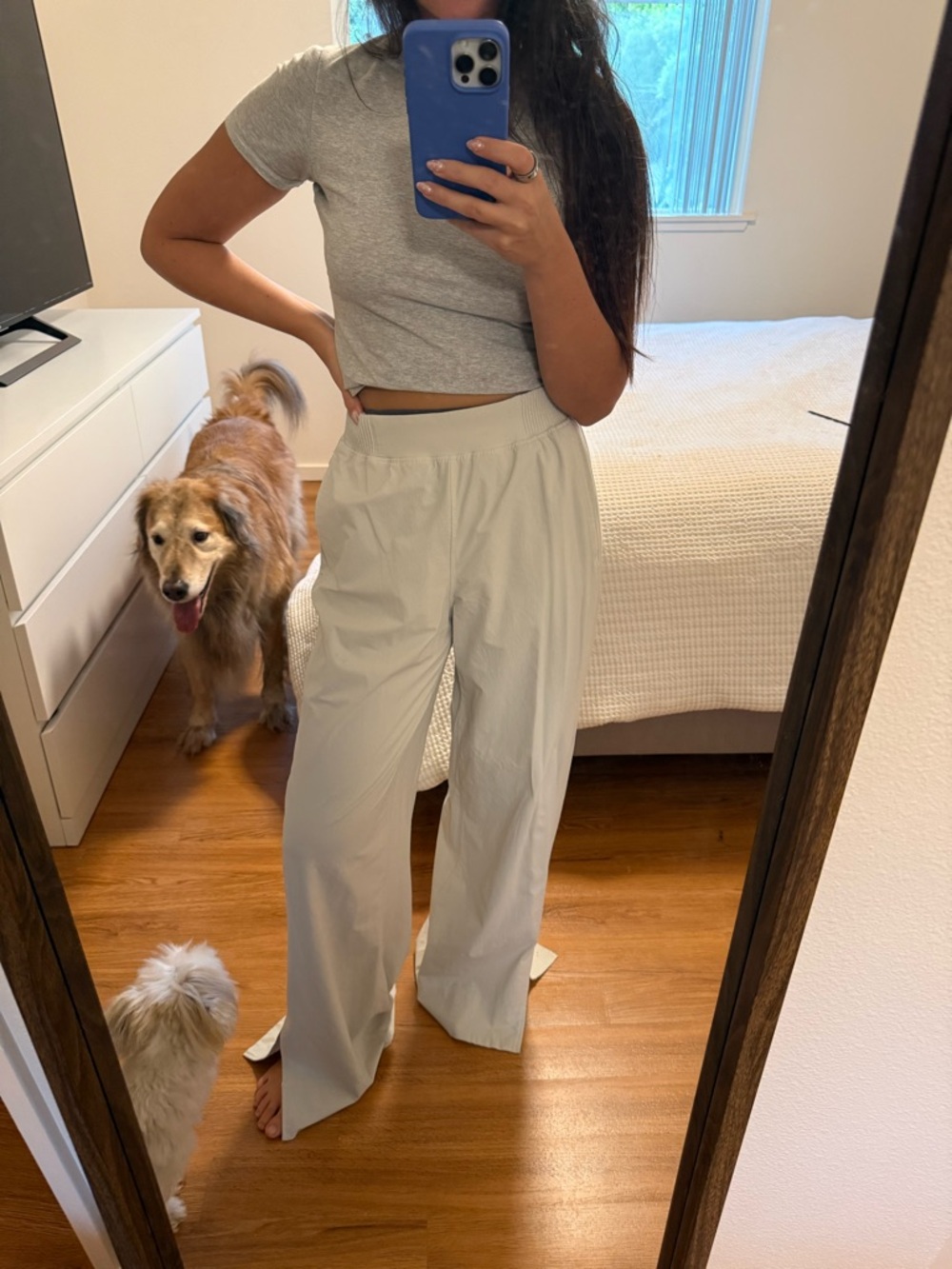 lululemon athletica Wide-Leg Pants in Light Gray